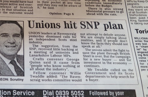 8/15 The SNP, excluded from the official SOS campaign, was less interested in UK-wide unity. They argued that an English-dominated steel company (state or privately owned) would never put Scottish interests first. The solution thus was a stand-alone Scottish steel company  #SWOS20