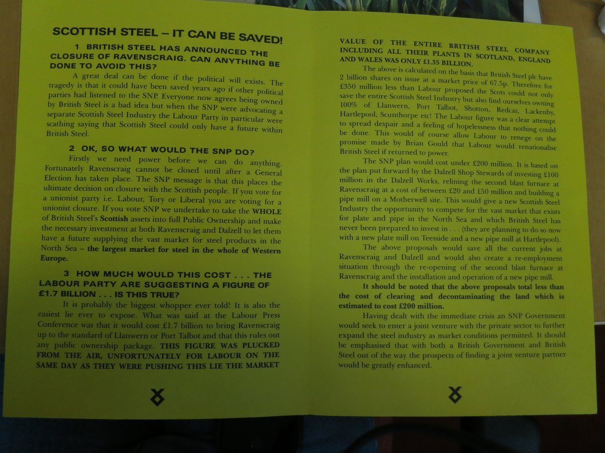 8/15 The SNP, excluded from the official SOS campaign, was less interested in UK-wide unity. They argued that an English-dominated steel company (state or privately owned) would never put Scottish interests first. The solution thus was a stand-alone Scottish steel company  #SWOS20