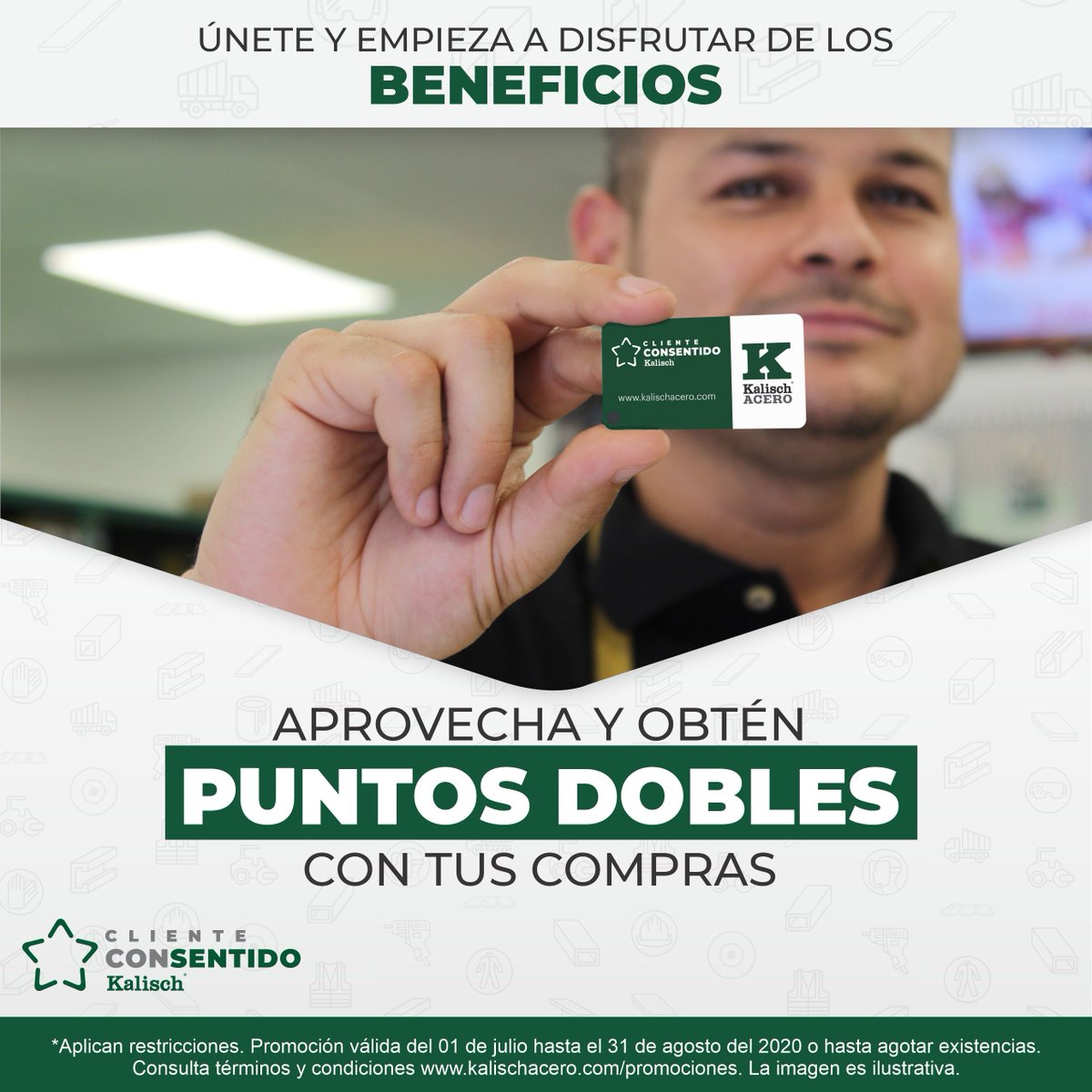 kalischacero's tweet photo. ¡Iniciamos julio de buenas!😉 Kalisch Acero te premia con Cliente Consentido y con cada compra te da ¡Puntos al doble!😱 Aprovecha y déjate consentir, con Cliente Consentido🙌 ⭐️ 

*Términos en: https://t.co/YBW7t1V2qW
#Clienteconsentido #KalischAcero #PuntosDoble #Julio2020 https://t.co/4xzz1z61Rb