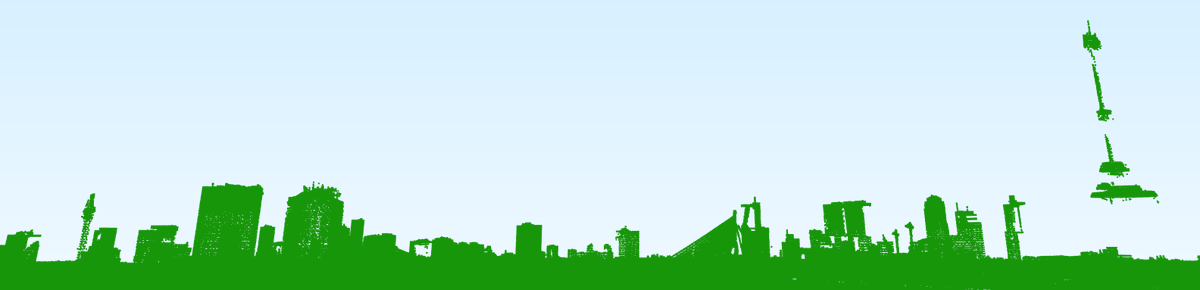 hansakwast's tweet photo. The skyline of #rotterdam with the #AHN3 #lidar #pointcloud visualised in #QGIS using the #qgis2threejs plugin with the new #potree support. https://t.co/i4DH5HCWwz