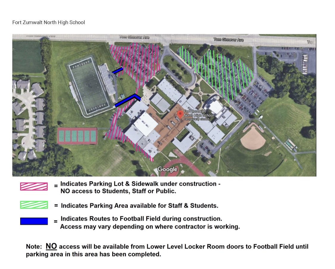 Reminder to have the parent permission form printed off and filled out and in hand BEFORE you can participate in camp/conditioning dates. This can be found at fznorthactivities.com. Also, parking is only allowed in the green areas of the map.
