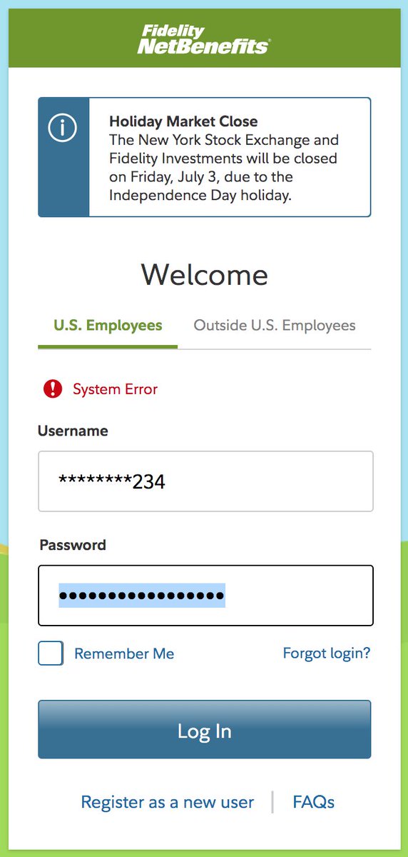 Navaneethan Santhanam on X: @Fidelity Unable to login to NetBenefits -  what's going on?  / X