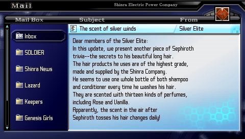 according to FF crisis core, Sephiroth uses whole bottles of perfumed hair care products every time he takes a shower, which explains a lot