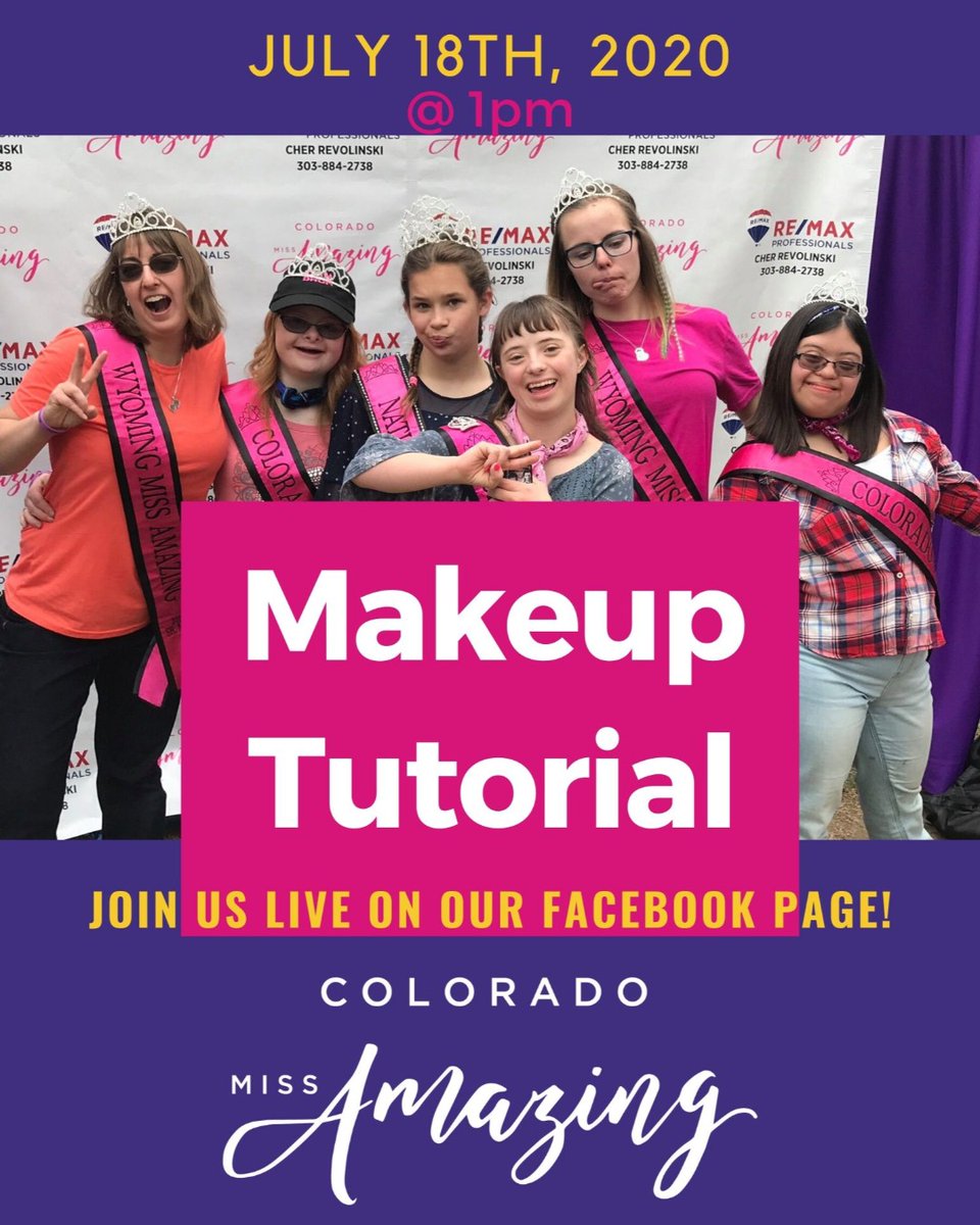 COMissAmazing's tweet photo. Join us on July 18th for a fun and free virtual Makeup Tutorial! 

https://t.co/gQKZff2lTu

#comissamazing #missamazing #colorado #inclusion #specialneeds #empoweringwomen #disability #community #accessibility #specialneedsfamily #volunteer #participant #contestant #buddy https://t.co/czWS4do8cc