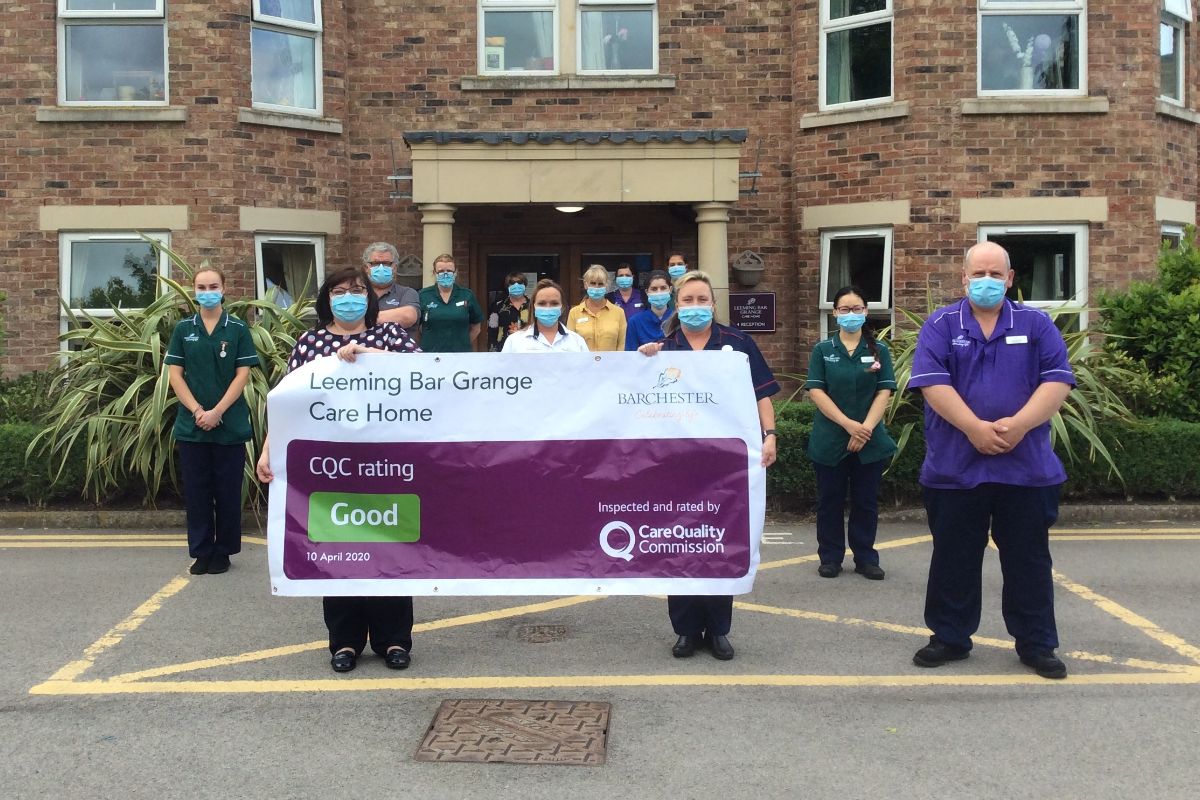 Barchester_care's tweet photo. Leeming Bar Grange passed a recent @CareQualityComm inspection with an overall Good rating after being praised for a responsive, safe, effective, caring &amp; well-led service. In celebration of the rating each team member received a gift voucher in appreciation of their hard work! https://t.co/RHe5efW273