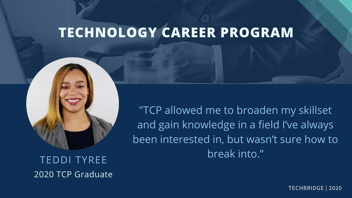 wearetechbridge's tweet photo. Congratulations Teddi! We are thrilled to watch you grow in your new career. Teddi is now #jQuery certified and ITIL v4 certified as a result of the #TCP.
#WeAreTechBridge https://t.co/mx92z6GXbn
