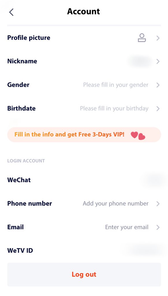 For Xu Yiyang Slow On Twitter How To Get 3 Days Worth Of Vip On Wetv Which Means Extra Votes Too 1 Go Over To Your Profile And Click Fill In The