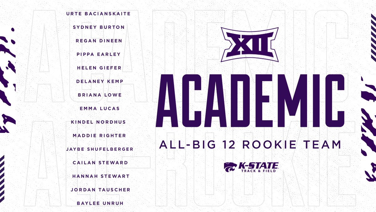 The #KStateTF women's team is doing their part in the classroom this year, earning multiple selections on the <a href="/Big12Conference/">Big 12 Conference</a> Academic All-Rookie Team today📚!

#SmartyCats