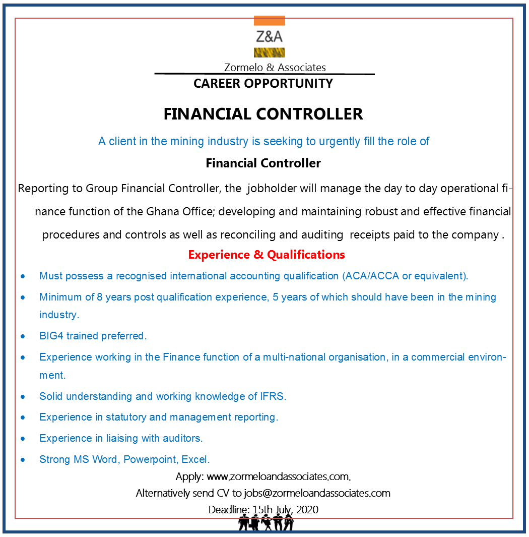ZormeloAndAssoc's tweet photo. Career Opportunity!!

One of our clients in the mining sector is seeking to recruit a Financial Controller.  Please apply here >>>https://t.co/ZlTXfwYmvx or see below for other application alternatives. #hiring #Miningsector #Mining https://t.co/WWJzxxRtj5