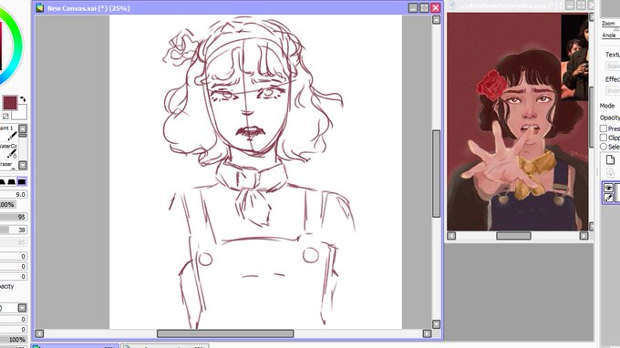 good eve im trying to redraw one of my fan arts last april to see how much ive improve hihi have a sketch wip 