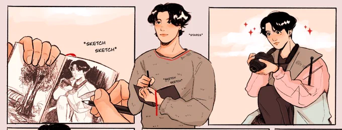 That one typical college AU where JK is a Photography Major and Taehyung is an Art Major ~ My twist being that Tae is shy and tries to be subtle when he comes across his muses meanwhile JK is unabashedly obvious about it 

#bts #btsfanart 