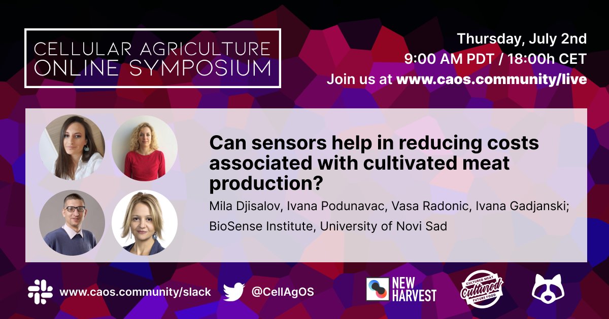 NewHarvestOrg's tweet photo. Also, don't forget to join me (Emily) at the FINAL talk of #CAOS2020 tomorrow at 12pm ET, where the @RealSenseRS group at the University of Novi Sad will share their @GoodFoodInst-funded work on developing sensors to optimize the design of the cell ag bioprocess. https://t.co/L787gyEG6c