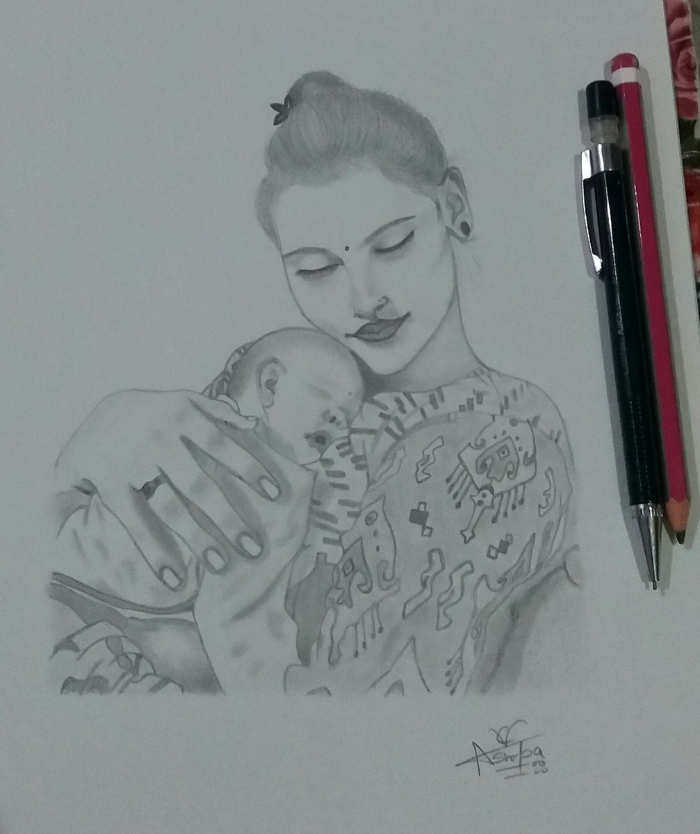 shipu_shilpa's tweet photo. Life doesn't come with manual, it comes with a mother... #drawing #motherlove #draw #art #love #artist #sketch #sketching #sketchworld #creativevisionart #peace https://t.co/MwUxjtGtB6