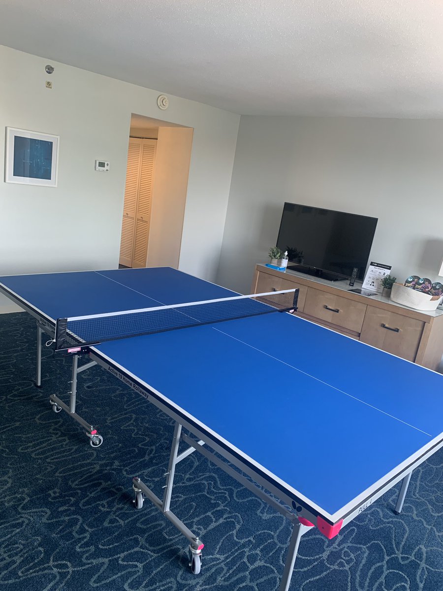 On the 10th floor of each tower, each team will have individual player lounges. It’s 3 connecting hotel rooms combined and each room has a max capacity of 6.