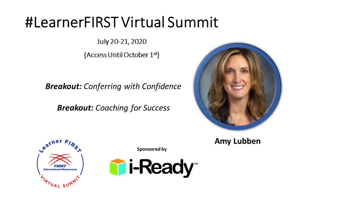Conferring with students during COVID learning has been a challenge. Join <a href="/LubbenAmy/">Amy Lubben</a> this July @ the #LearnerFIRST Virtual Summit to discuss conferring and Coaching Adults for Success!8 Keynotes..60 Live Breakouts..Access Until October 1st! Register today! firsteducation.limitbreak.io/learner-first-…