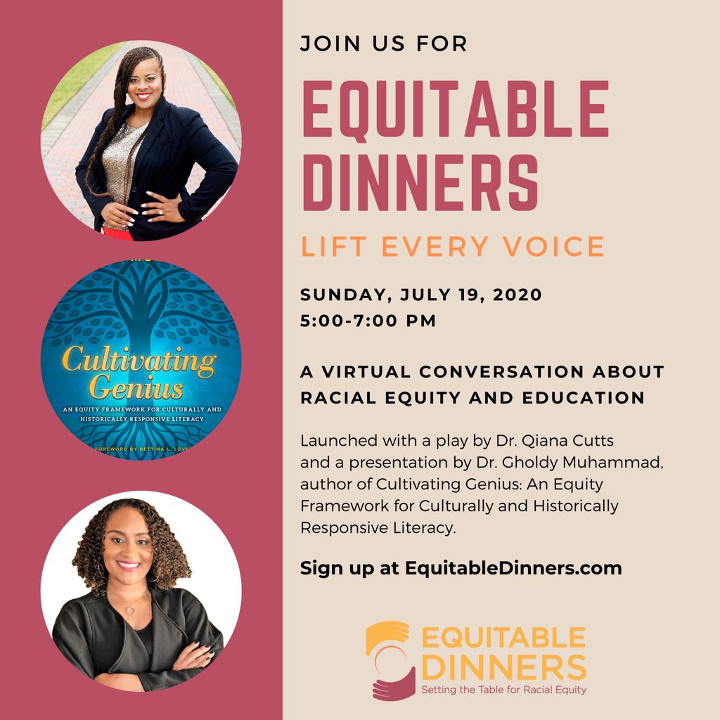 Eclectic_GRITS's tweet photo. I’m creating a performance piece based on @GholdyM groundbreaking work, ‘Cultivating Genius’. It's going to be epic!! Please RETWEET! July 19th 5-7p EST. Sign up at https://t.co/Z4ux2rEPhZ #CultivatingGenius #EquitableDinners #HILLModel #Education #Liberation #Literacy https://t.co/PAYVr2G6v0