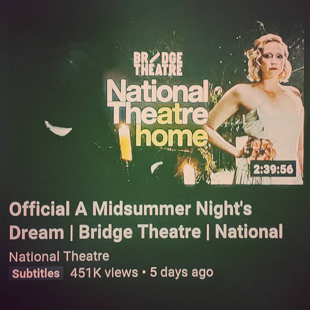 Today on '@NationalTheatre at Home': @_bridgetheatre's 'A Midsummer Night's Dream', with @lovegwendoline.

#nationaltheatreathome #bridgetheatre #amidsummernightsdream #nicholashytner #gwendolinechristie #pauladeyefa #davidmoorst #hammedanimashaun #oliverchris #williamshakespeare