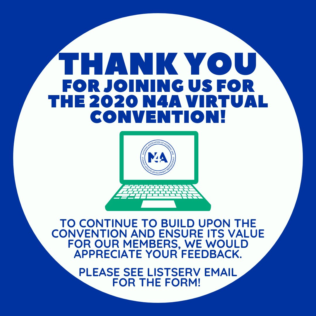 nfoura's tweet photo. Thank you to those who were able to attend the virtual convention! Please take a few minutes to fill out the convention evaluation that was sent via email. We truly value your feedback to ensure the conventions are valuable for our members! #WeAreN4A #N4ATogether https://t.co/1Mb16vtSIY