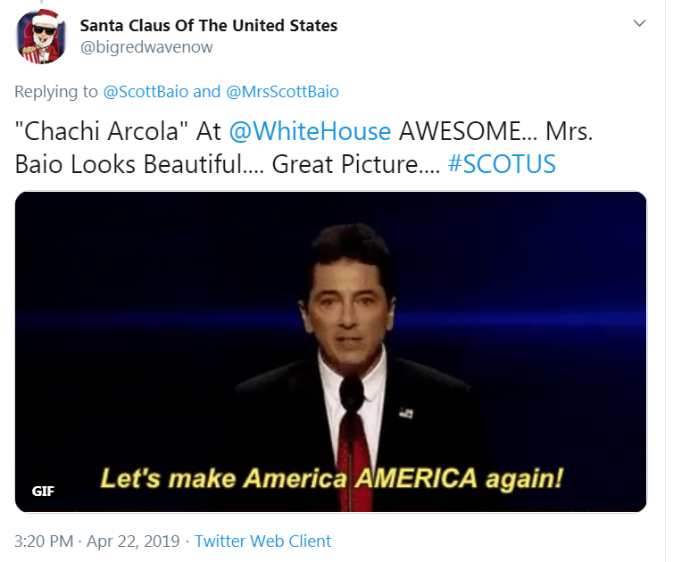  Was  @bigredwavenow signaling to us a couple of things here? Great Picture, meaning Chachi went off script at the 2016 Convention and said, "Let's make America America again", instead of emphasizing Make America Great Again? Also, are Renee and Scott even married? I ask...