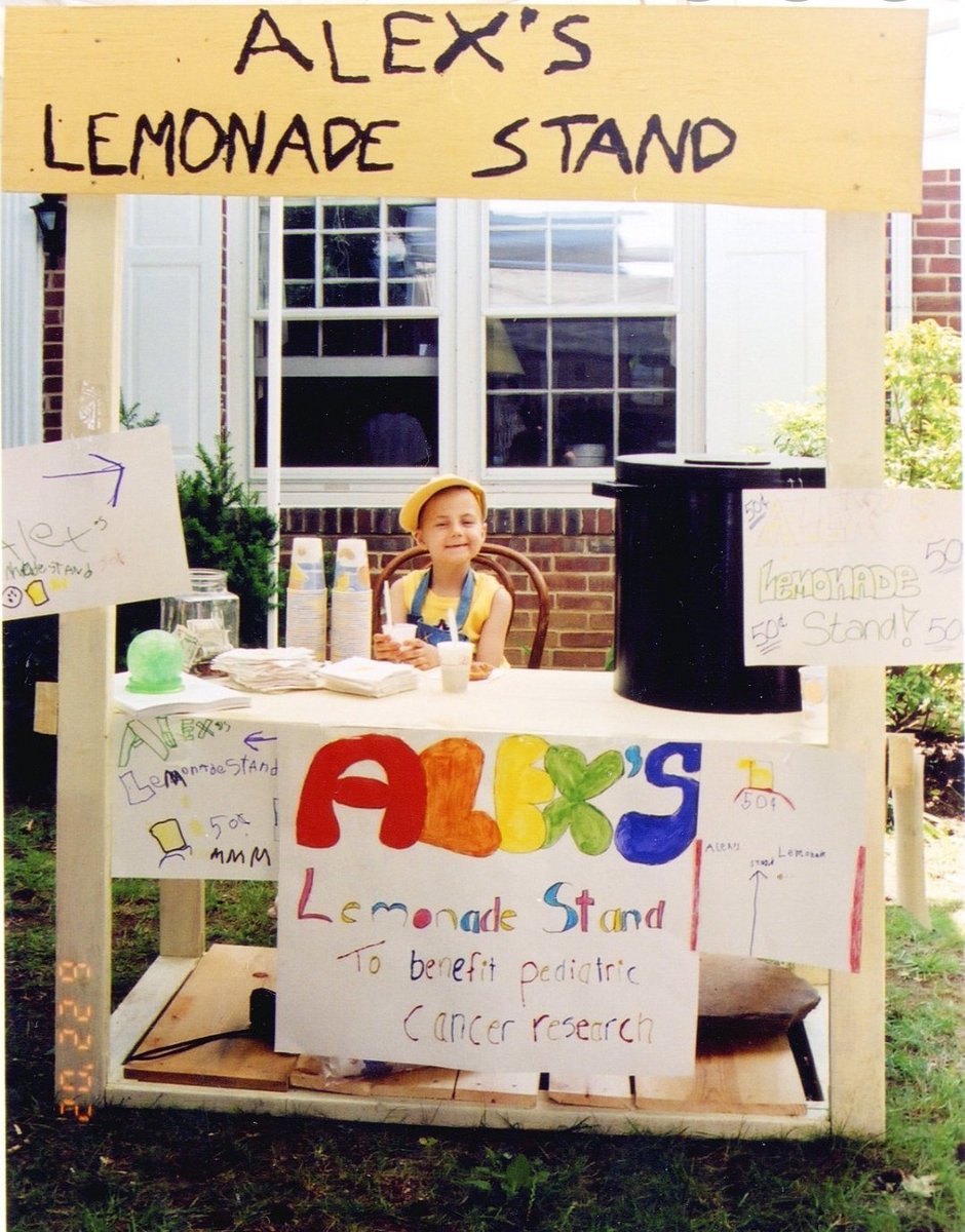 LemonadeJay's tweet photo. 20 years ago today,  Alex set up her first lemonade stand in our front yard.  Today,  @lemonadeliz honors Alex's legacy this way. https://t.co/EPnAtXTeFk
