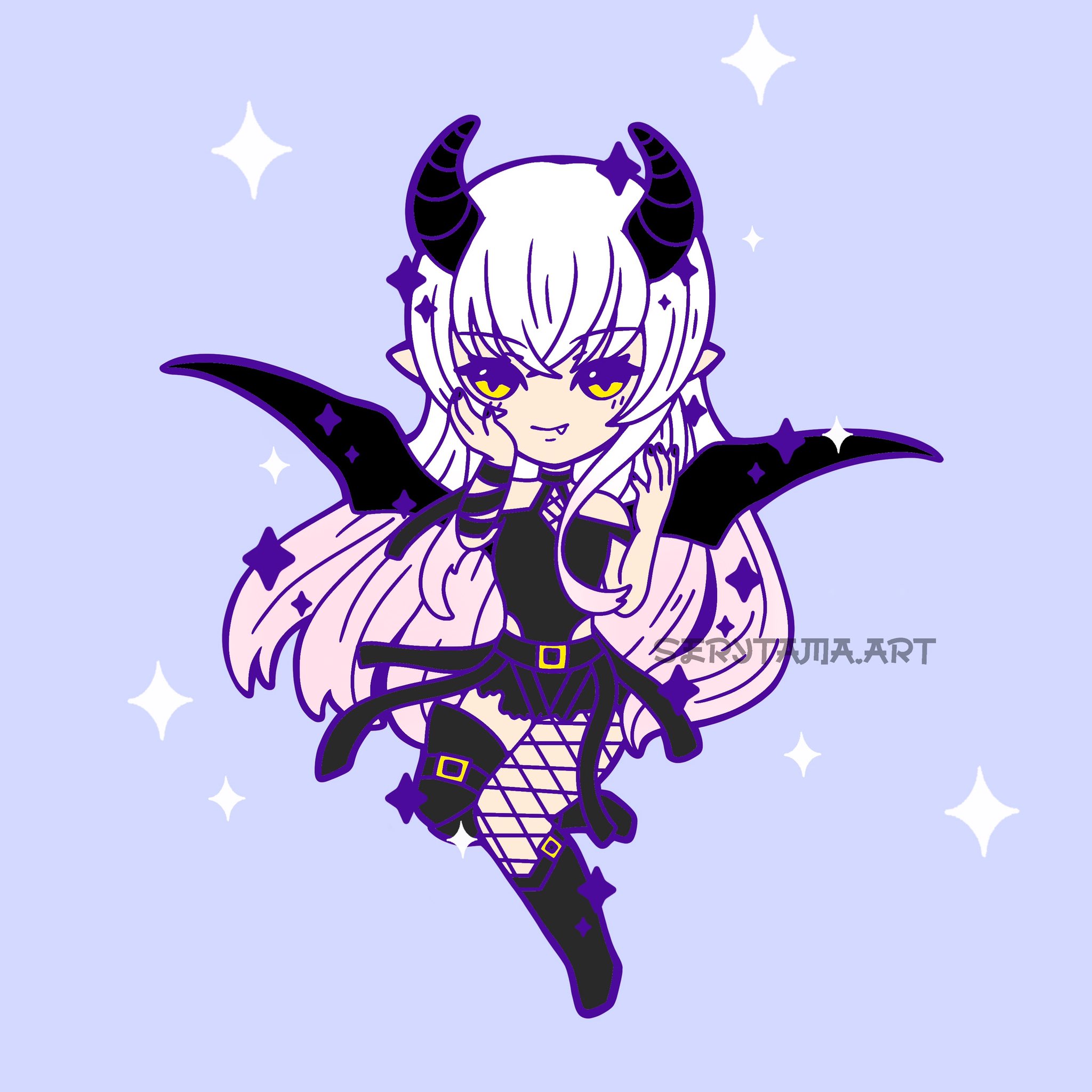 serytama.art on X: My succubus version her name is Myu 👀🖤 took a while  to finish her I didn't know where I wanted to go with her design . . . . .  . . #