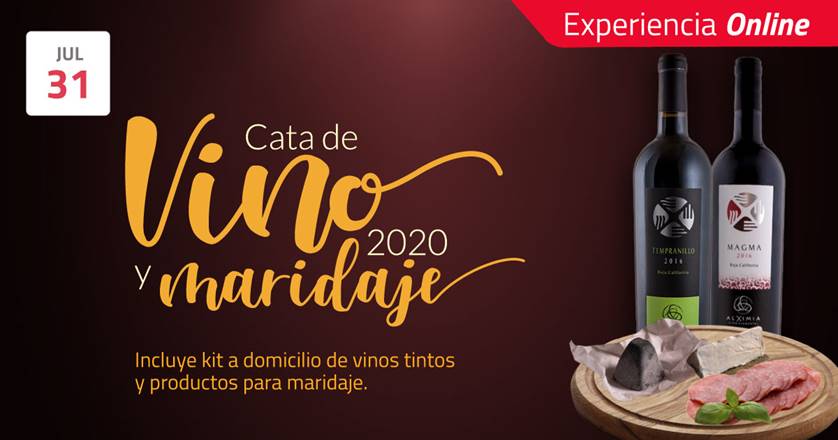 Disfruta del aroma y sabor desde la comodidad de tu hogar en la Cata de Vino y Maridaje con la presentación de Álvaro Álvarez, fundador de la vinícola <a href="/alximia/">Alximia vinícola</a>. 
Incluye kit a domicilio y maridaje con productos 100% hechos en México. 
Informes: ow.ly/T27w50AmVAe