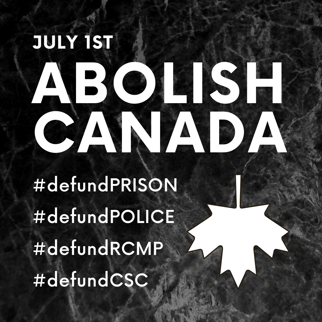NoPrisonsCanada's tweet photo. #defundPolice
#defundRCMP
#defundPrison
#defundCSC
Click below to take a moment to resist Canada and take action towards abolition!
https://t.co/VSBHr1zU76 https://t.co/SZPRCtQyGu