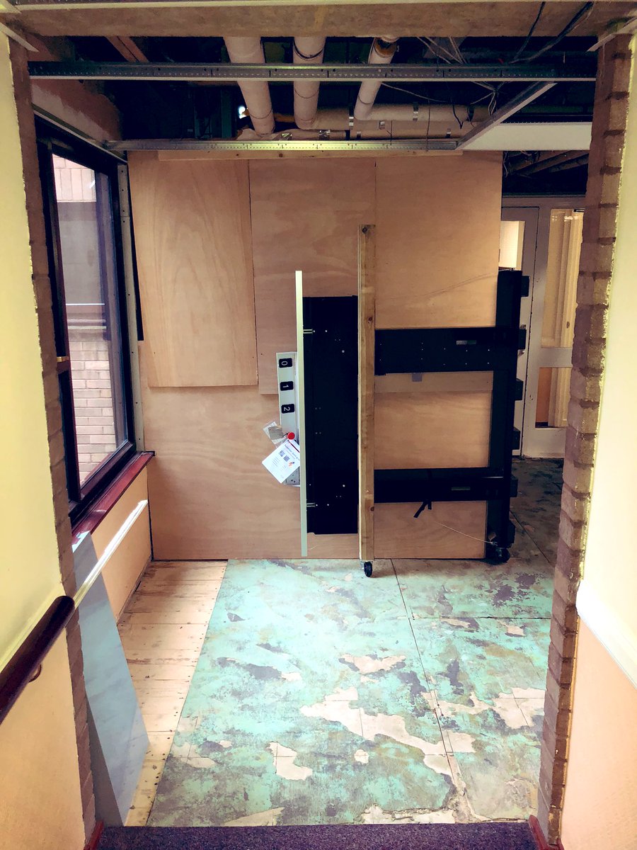 CoombsConstruct's tweet photo. Fire proofed lift shaft installed over 3 floors by Coombs Construction Services. These works included opening up the floors, removing windows and replacing with cladding to match existing roof. Build of the lift shaft, plastering, suspended ceiling, painting and flooring. https://t.co/dcf5ZXY186