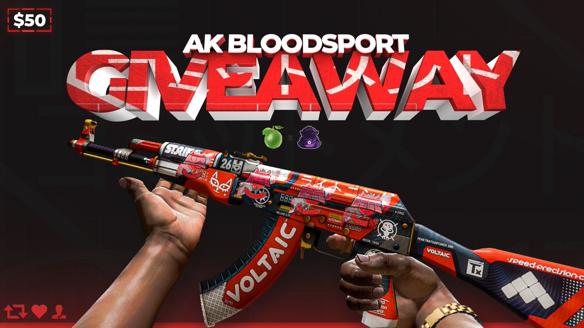$50 AK-47 BLOODSPORT GIVEAWAY!

To enter:

✅Follow Me &amp; <a href="/limeog47/">Limeog</a> 
✅Like &amp; RT
✅Subscribe to Lime: bit.ly/2Vy8K3R (proof)

ROLLING IN 3 DAYS GL 🍀

#CSGOGiveaway