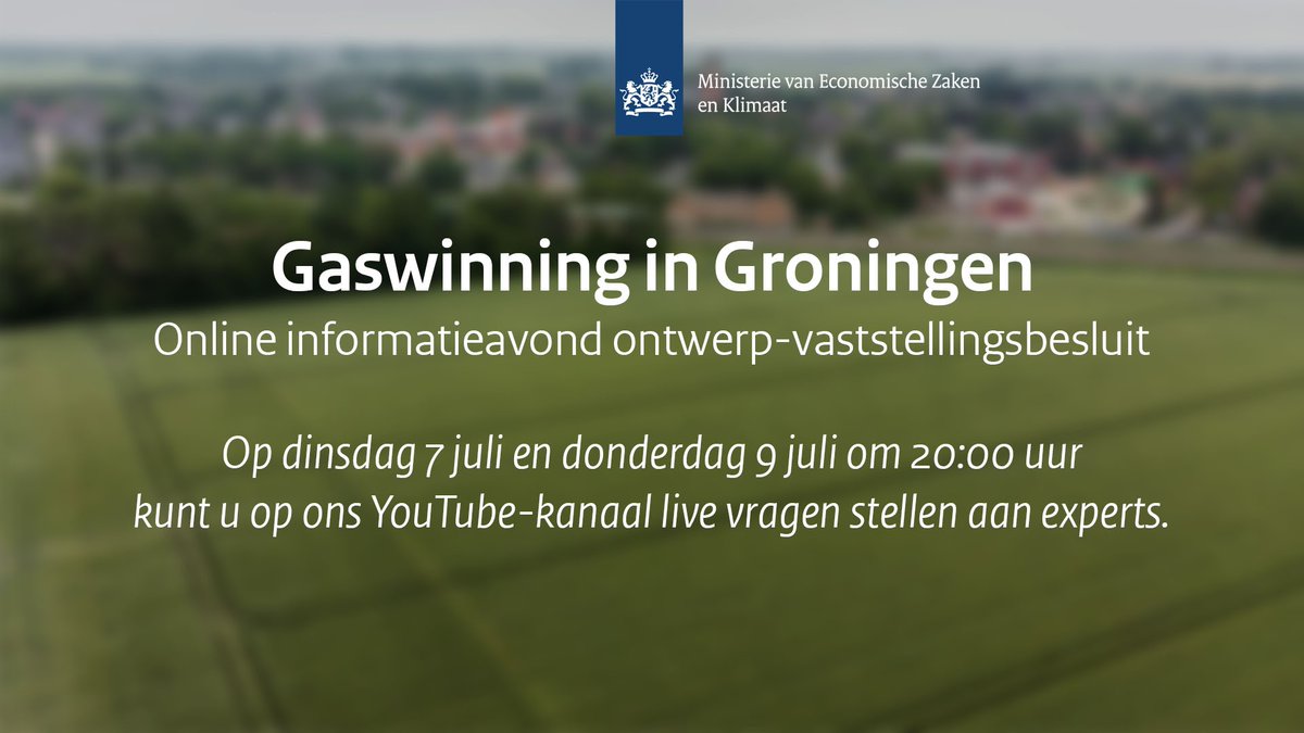 Vragen over de gaswinning in Groningen? 7 en 9 juli organiseren we een live online informatieavond met experts van onder andere <a href="/KNMI/">KNMI</a>, <a href="/NAMbv/">NAM</a>, <a href="/TNO_nieuws/">TNO Nieuws</a> en EZK.

📅 7 juli: youtu.be/Bh8Iw95FSk8
📅 9 juli: youtu.be/7dKt7h7Vfxo

Meer informatie ⤵️

rvo.nl/onderwerpen/bu…
