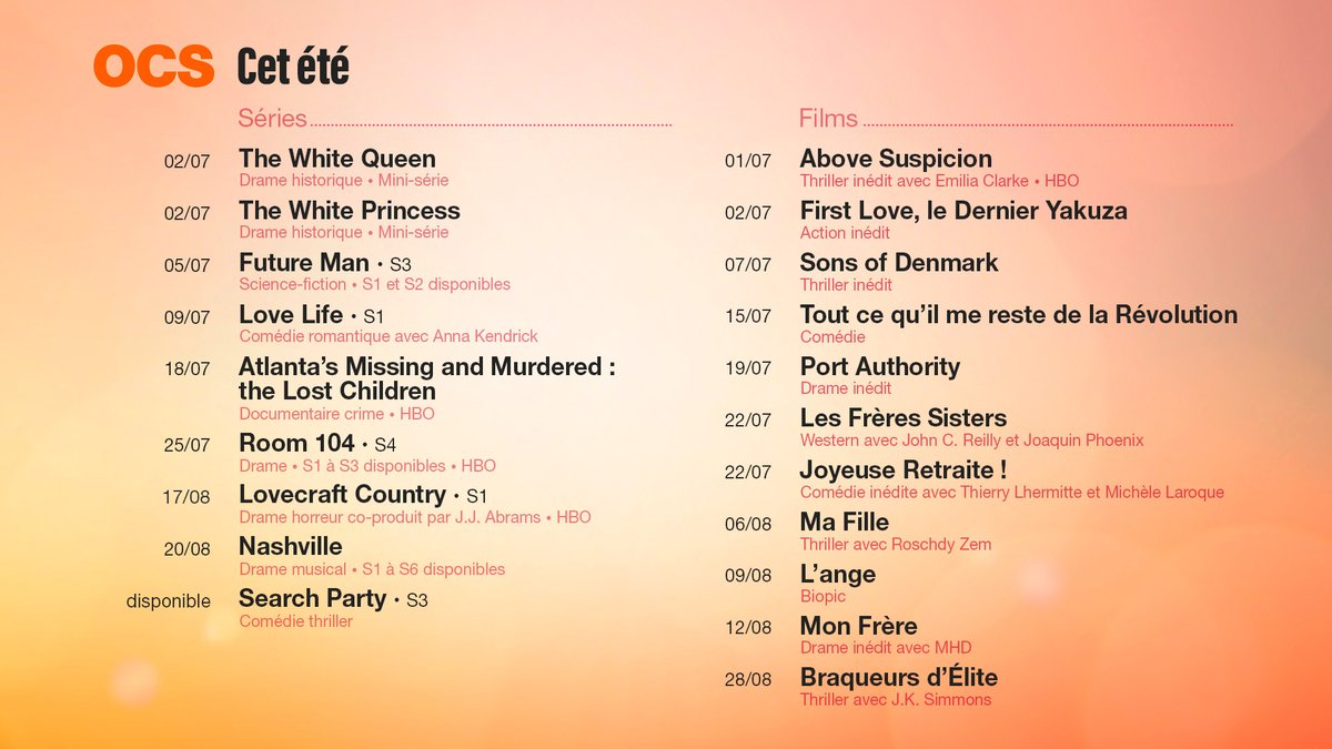 Enfin le mois de juillet : au programme, films et séries à volonté !