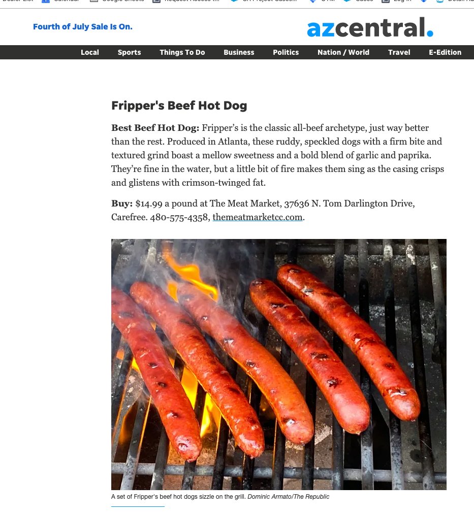 FrippersSausage's tweet photo. Great way to start National Hot Dog Month. 
Thank you @azcentral!

https://t.co/QbUiNpS2fs https://t.co/FlJOTT1tsX