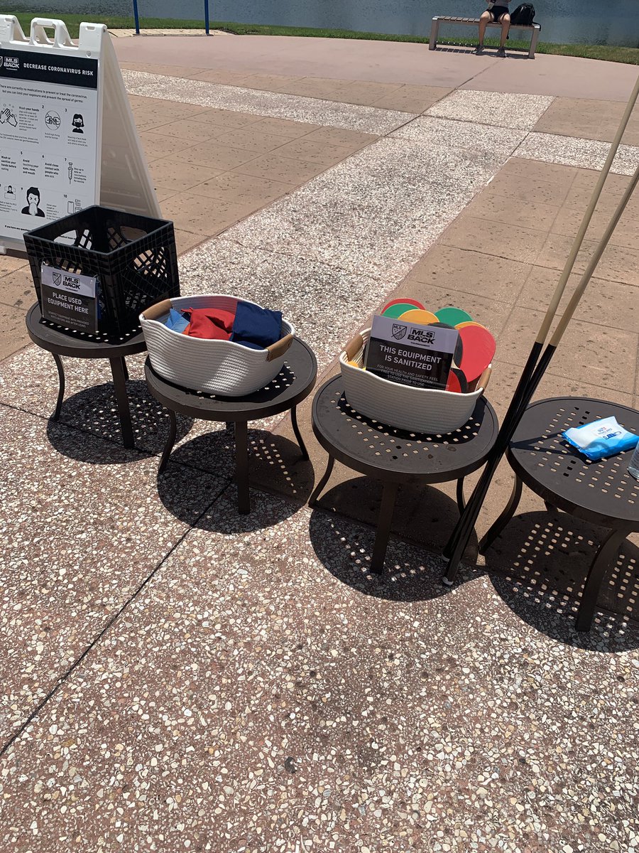 There are also outdoor games setup all over the property for players and staff to use. With sanitized equipment of course.