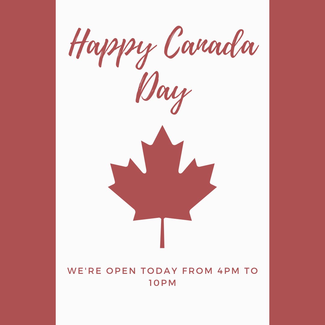 Happy Canada Day Everyone!

We're open from 4PM to 10PM for take out only today!

order online at order.tgsh.ca or give us a call at 613-695-4477