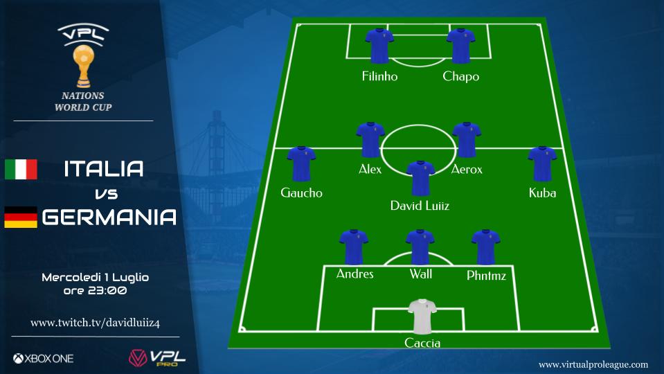 [#XBOX] PROSEGUE IL MONDIALE 2020!

🇮🇹ITALIA VS GERMANIA🇩🇪

⏰23:00

📺twitch.tv/davidluiiz4

FORZA AZZURRI!