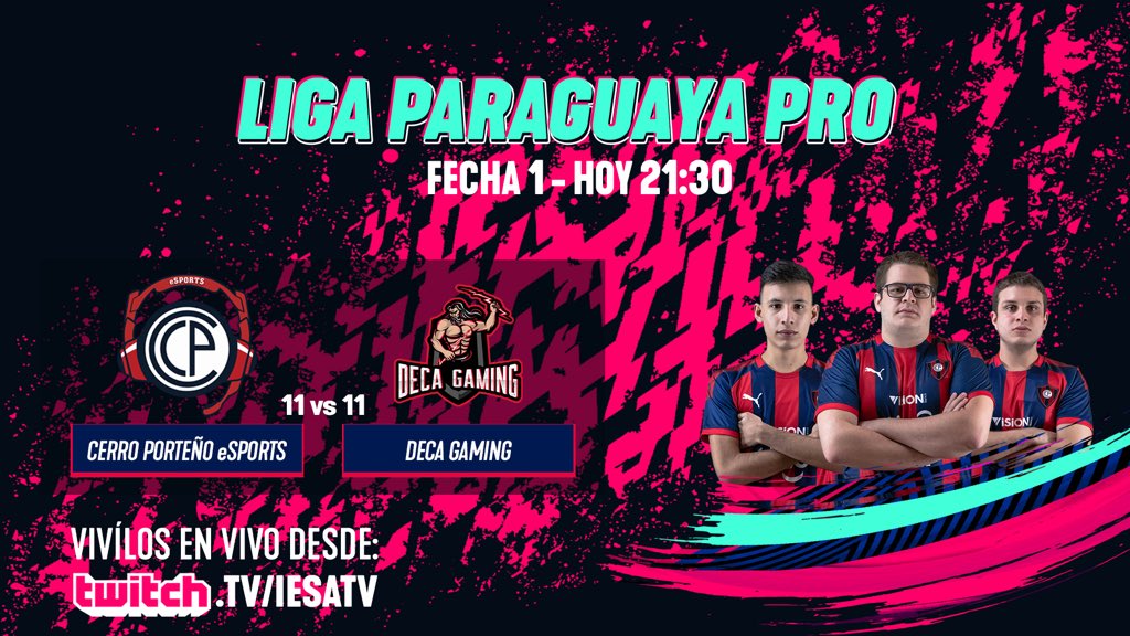 eSports_CCP's tweet photo. Esta noche debutamos, en la modalidad Clubes Pro, en la Liga Paraguaya Pro - División de Honor de @IESAParaguay 🇵🇾

Desde las 21:30 hs. ante Deca Gaming por la fecha 1 🎮

Transmisión https://t.co/04wXPDLPGi 🖥

¡Vamos Ciclón! 🌪

#PrimeraLPP #eSportsCCP 🔵🔴 https://t.co/CkOv9LkgqC