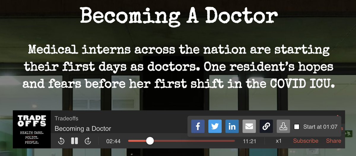 Next week @AnupamBJena + @kdc_md join the podcast for a #NaturalExperiments chat

Meanwhile he co-hosts @tradeoffspod w/this great episode on Becoming a Doctor bit.ly/3inC8nxr HT @dmgorenstein @saynikpay via @acast