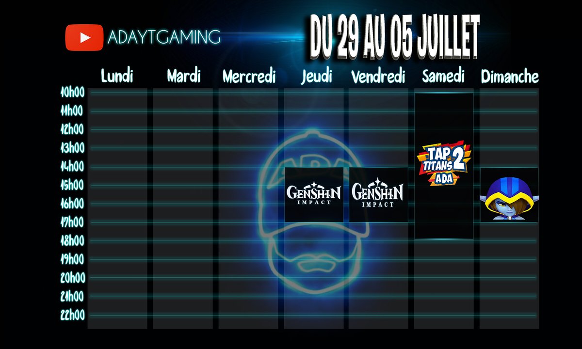 adaytgaming's tweet photo. Planning de fin de semaine! Avec le marathon des prestiges Samedi 10h, Jeudi/Vendredi la béta de Genshin Impact et Dimanche Archero !#mobilegames #mobilegaming #MobileGame #genshinimpact #taptitans #taptitans2 #archero #PS4 https://t.co/nWPFciRRzo