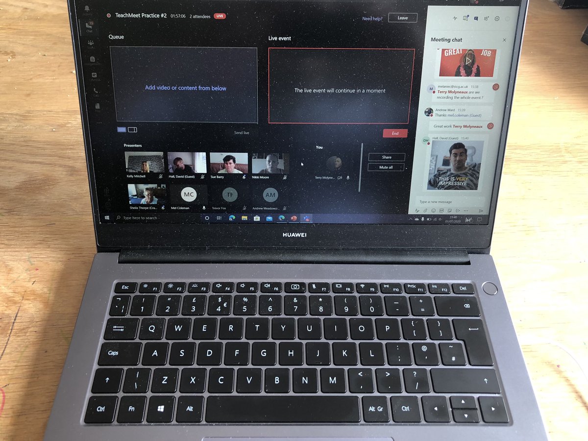 Chi_Digital's tweet photo. Well, I think that was a pretty successful rehearsal this afternoon..
-
31 individual presenters, across 3 different #FE providers, coming together to collaborate and share good practice via a single @MicrosoftTeams Live Event #TeachMeet 
-
🤞 for the main event on Monday https://t.co/dLOLQZlEcn