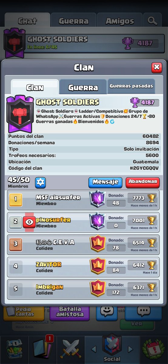 Cupo para 5 jugadores más de 6000 copas y 100 guerras ganadas

<a href="/ElCenturionCr/">EL CENTURIÓN</a> <a href="/LimaEsports/">Lima City Esports</a>
<a href="/ARettuits/">Ayuda Rettuits</a> @SynTexLuisCOC <a href="/Promotions_MDL/">Mᴀ́ϙᴜɪɴᴀ ᴅᴇ Lᴇᴄʜᴇ💦👅</a> <a href="/jajajajajajaCR/">Bgama🏆</a> @KAMI_Clash  <a href="/ClashRoyaleRT/">ClashRoyaleRT</a> @AyudaRT_eSport     <a href="/AyudaJugador/">Ayuda Jugador</a> <a href="/PublicidadRt/">Publicidad RT</a>  @ezteamfinder <a href="/AyudaJugador/">Ayuda Jugador</a> <a href="/AyudaRtgg/">Ayuda Rt</a> @AyudaJugadore