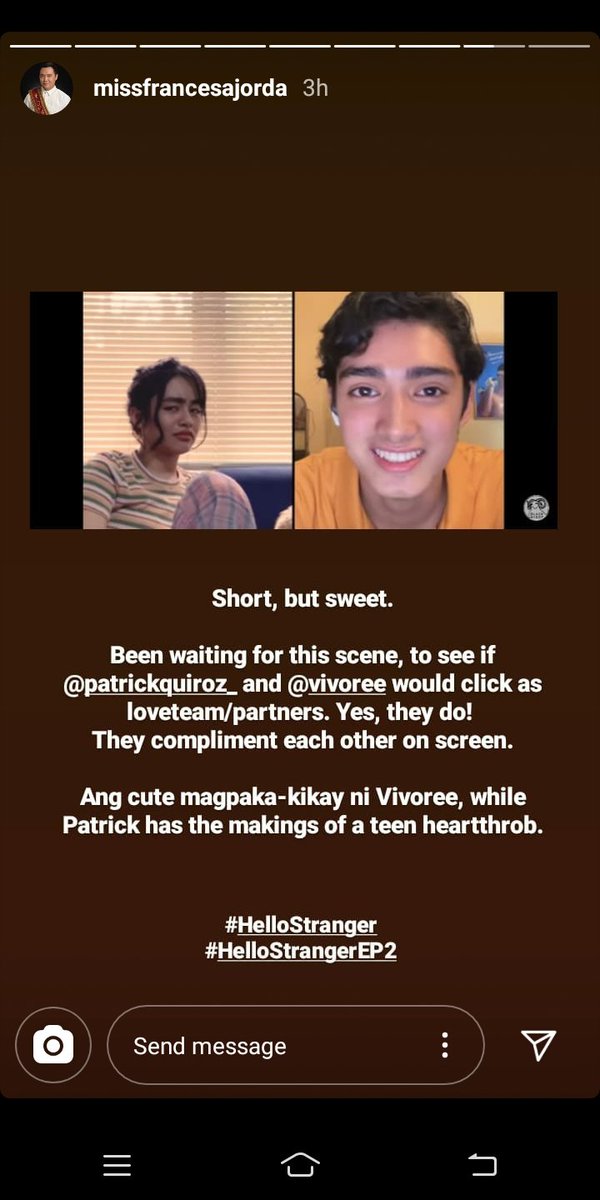 mhegzy19's tweet image. Kinilig ako sa comment ni @PrincessFrance!. Thank you po! :))

Sana more #kaiseph pa next epi.!

@Black_SheepPH @vivoree

#HelloStrangerEP2