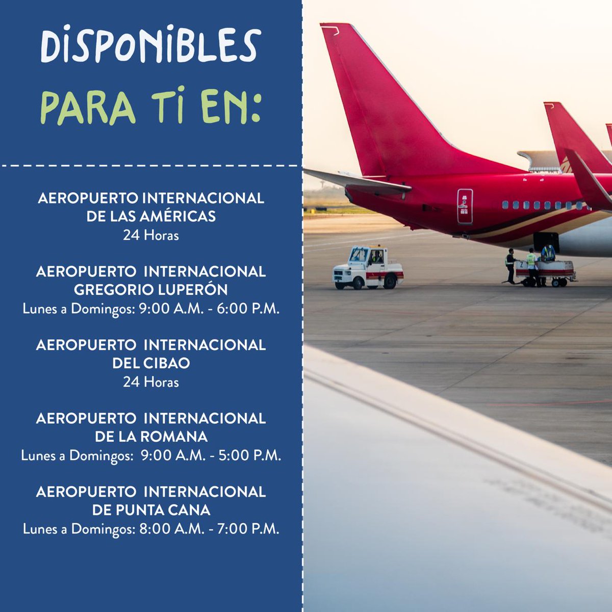 ¡Que empiecen las aventuras y experiencias! Con alegría les informamos que a partir de hoy decimos presente en los aeropuertos principales del país y nuestras estaciones estarán abiertas en sus horarios regulares. Te invitamos a deslizar para conocer más. #AlamoRD