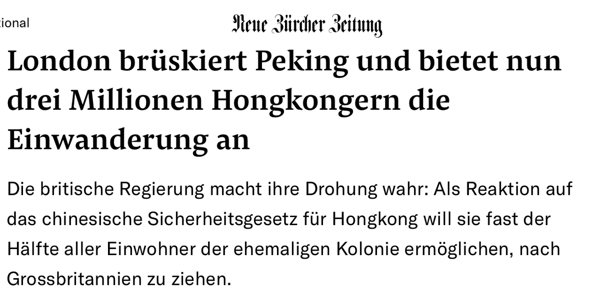 Während #Merkel mit den kommunistischen Diktatoren in #China kuschelt und bei der brutalen Unterdrückung der Demokratiebewegung in #Hongkong wegsieht, zeigt der in den deutschen Medien so verhasste Boris #Johnson Flagge. Respekt! Und eine Schande für Merkel, Maas &amp; Co.!