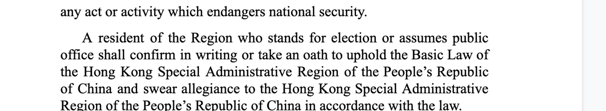 As for the "oath of allegiance to the Chinese government"You mean all countries do that?