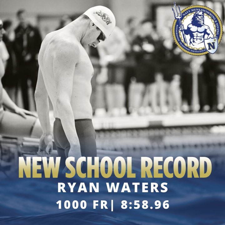 NavyMSwim's tweet photo. Another Team Record set this year was by swimmer Ryan Waters of Basking Ridge, NJ. He set this record this past December in the first individual event of the Army-Navy dual meet. https://t.co/tpvODSpBJy
