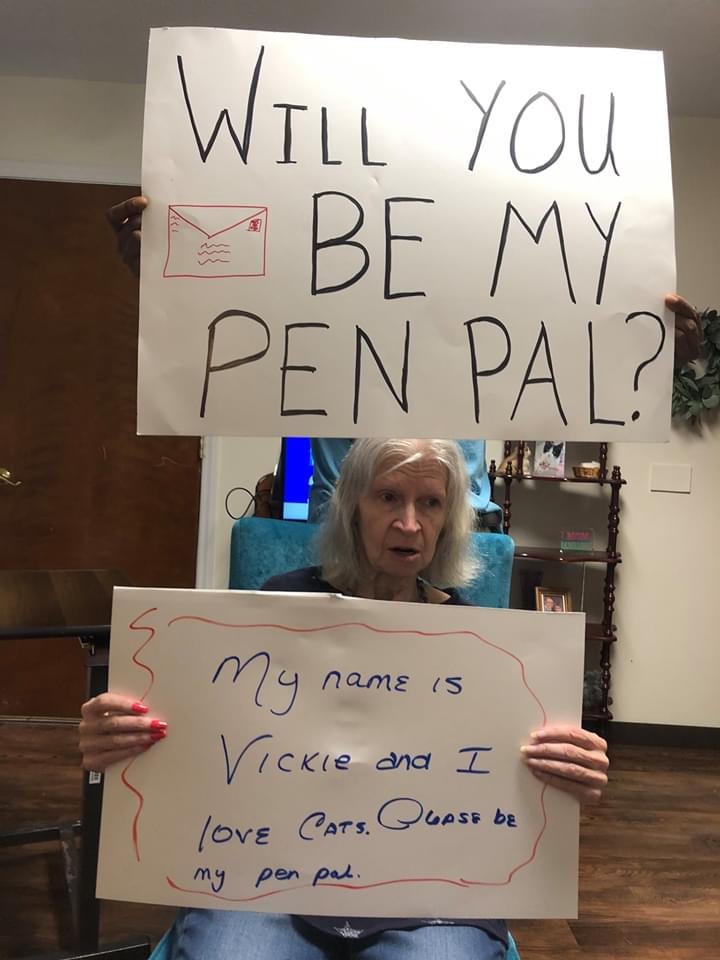 Vickie loves ! Send her pictures of your  and a card! Phoenix Assisted CareAttention: Vickie201 West High StreetCary, NC 27513