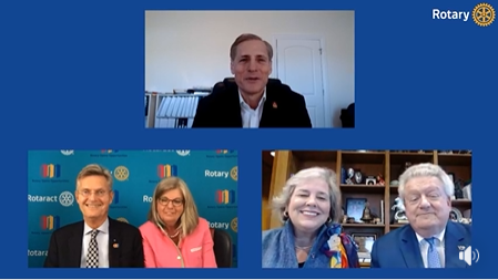 President Holger Knaack, 2019-2020 President Mark Maloney, and their partners joined <a href="/JohnHewko/">John Hewko</a> today for the final episode of #RotaryResponds Live. Watch now: on.rotary.org/3dzIUmu