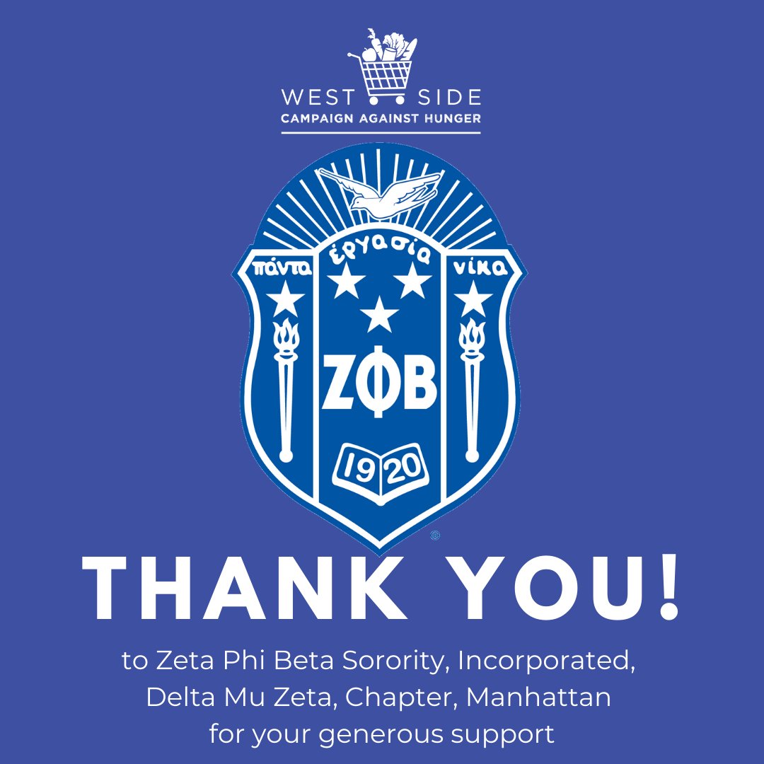 wscah's tweet photo. Thank you @Deltamuzeta1950 for your generous support of WSCAH and our efforts to alleviate hunger in NYC. We are excited to begin this new partnership and grateful to have you as a part of our community. #DeltaMuZeta #ManhattanZetas1950 https://t.co/dcCnWYChbI
