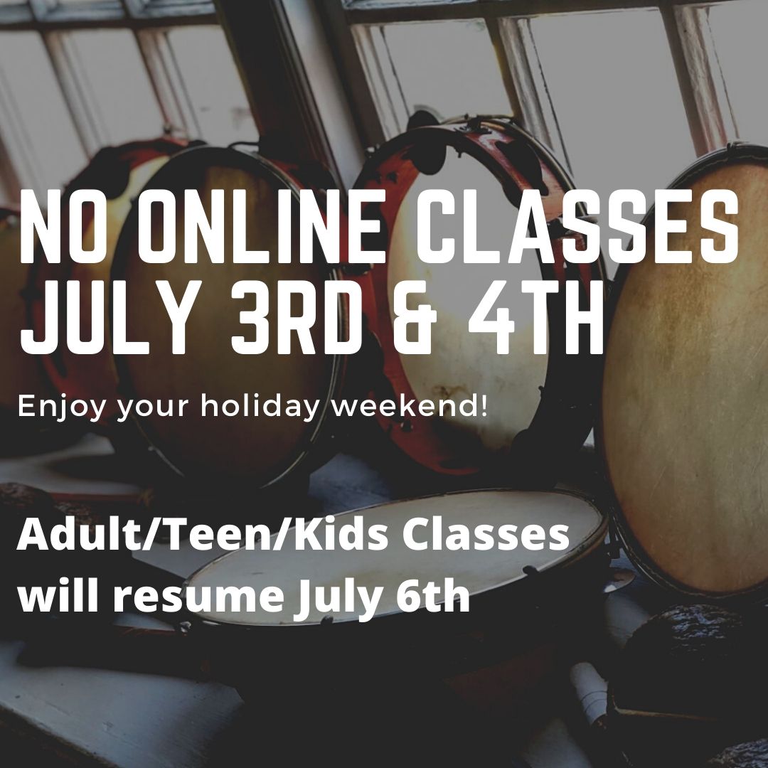 ABADACAPOEIRASF's tweet photo. We wanted to remind our ACSF Family that there will be no online classes July 3rd and 4th! We hope you enjoy your holiday weekend! We look forward to resuming classes next Monday July 6th! https://t.co/woY3RPCBOr