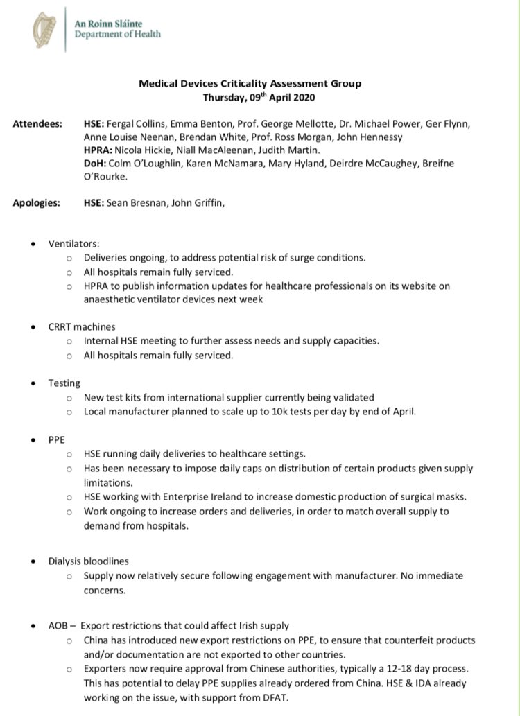 in early April, HSE was working with EI on domestic mask production... which is weird as that’s very much the time domestic PPE manufacturers were being ghosted by the HSEthe dates in minutes on PPE worth some scrutiny ( @MervColton  @neilosands  @Heroes_Aid ) 